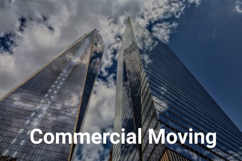 Commercial building with commercial moving page link